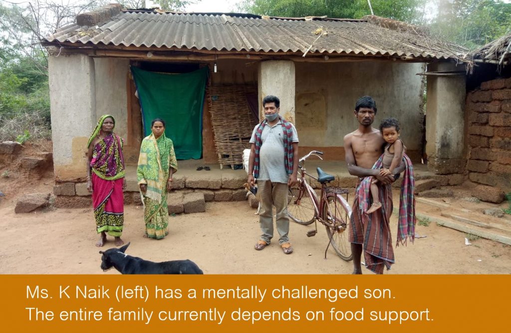 Ms K Naik,left has a metally challenged son, the entire family depends on food support