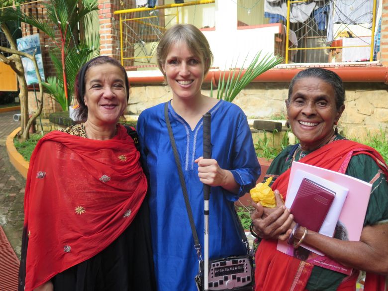 Fleur Rakoto together with Sabriye Tenberken and Daya Bai