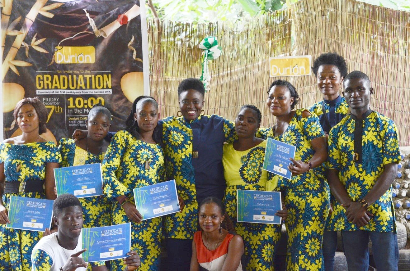 Tony Joy, founder of Durian with graduates of her training program