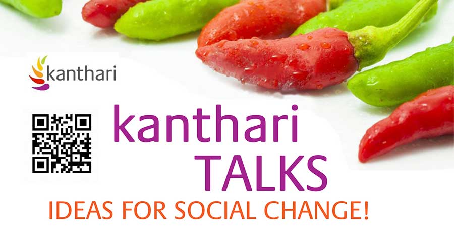 kanthari TALKS banner with chillis and a QR code to TALKS page