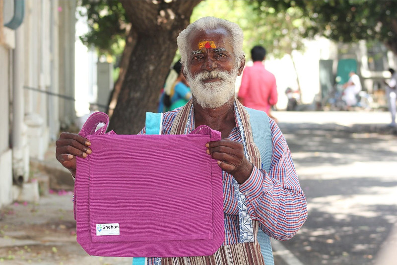 Snehan beneficiary selling bags