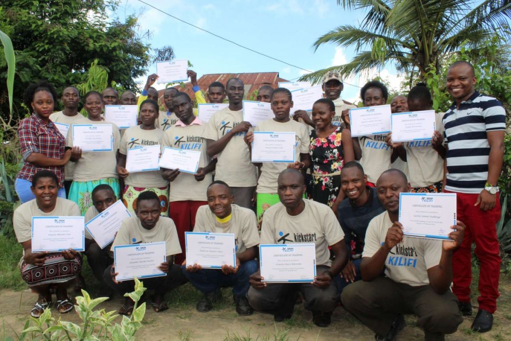 graduates of Henfry Mkare's Kickstart Kilifi training centre