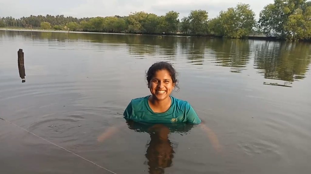 Riya Orison, volunteer at kanthari who loves the lake and cleaning it