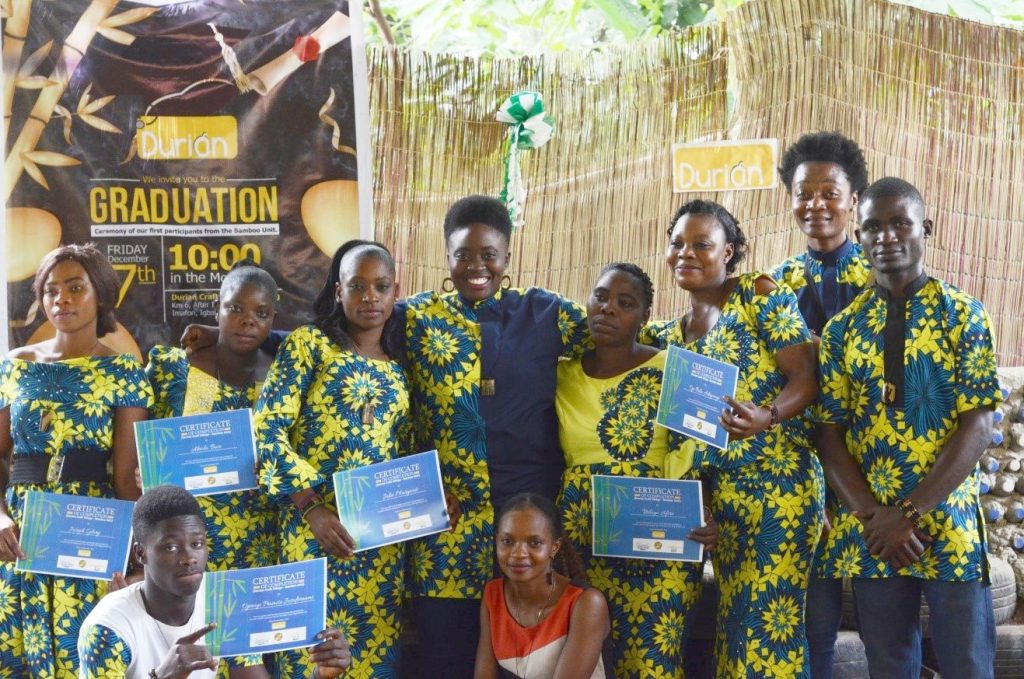 Tony Joy, founder of Durian with graduates of her training program