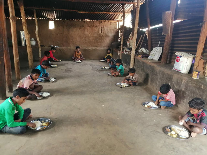 Physical distancing in House of Hope children’s home in Orissa