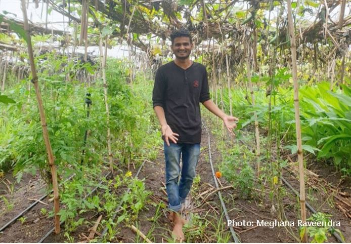 Siddhesh Sakorein his model farm