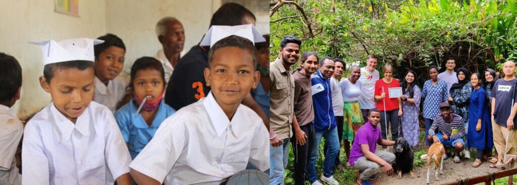 Children parliament at Ananya, with hats are the day leaders Entrepreneurs of the Social Town visited kanthari 