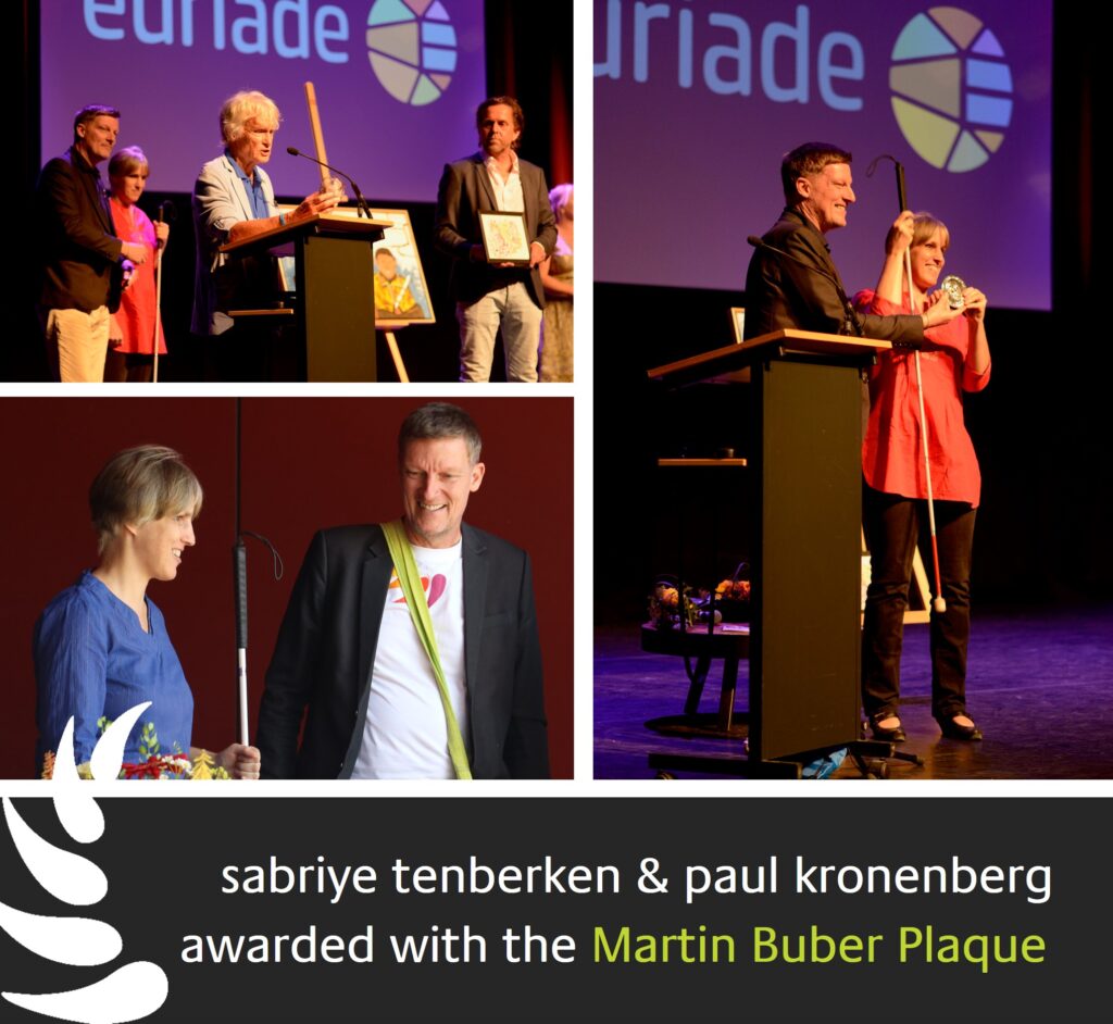 sabriye tenberken and paul kronenberg were awarded with the martin buber plaque