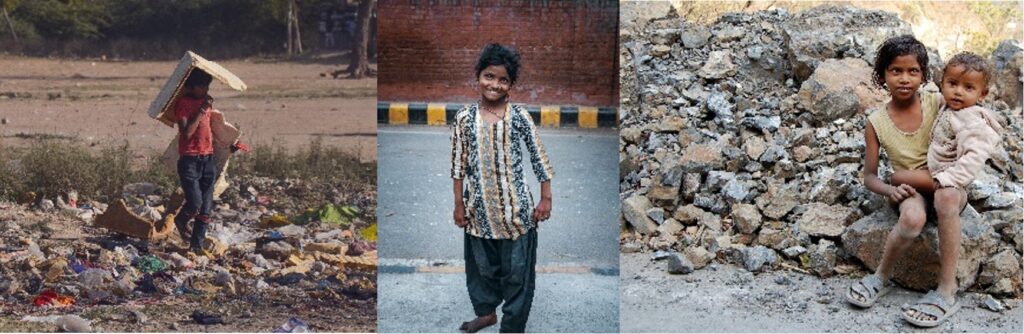 Children in slums in India