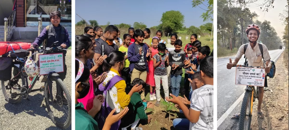 Pranali in action and on the right side a picture of Shubham